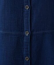 NGBEF15390 GIANNI LO GIUDICE(ジャンニ ロ ジュディチェ) [洗える]二重織ガーゼデニム製品染めブラウス ネイビー