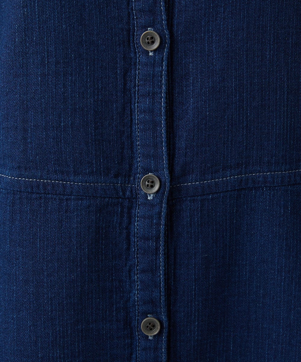 NGBEF15390 GIANNI LO GIUDICE(ジャンニ ロ ジュディチェ) [洗える]二重織ガーゼデニム製品染めブラウス ネイビー