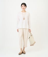 NGBEF19210 GIANNI LO GIUDICE(ジャンニ ロ ジュディチェ) [洗える・日本製]シャーリングシャンブレーブラウス ホワイト