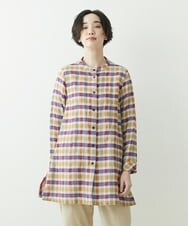 NGBET03360 GIANNI LO GIUDICE(ジャンニ ロ ジュディチェ) [洗える・日本製]ダブルフェイスギンガムブラウス イエロー