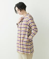 NGBET03360 GIANNI LO GIUDICE(ジャンニ ロ ジュディチェ) [洗える・日本製]ダブルフェイスギンガムブラウス イエロー