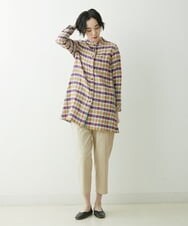 NGBET03360 GIANNI LO GIUDICE(ジャンニ ロ ジュディチェ) [洗える・日本製]ダブルフェイスギンガムブラウス イエロー