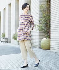 NGBET03360 GIANNI LO GIUDICE(ジャンニ ロ ジュディチェ) [洗える・日本製]ダブルフェイスギンガムブラウス イエロー