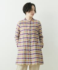 NGBET03360 GIANNI LO GIUDICE(ジャンニ ロ ジュディチェ) [洗える・日本製]ダブルフェイスギンガムブラウス イエロー