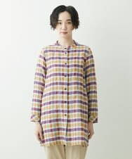 NGBET03360 GIANNI LO GIUDICE(ジャンニ ロ ジュディチェ) [洗える・日本製]ダブルフェイスギンガムブラウス イエロー