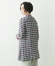 NGBET03360 GIANNI LO GIUDICE(ジャンニ ロ ジュディチェ) [洗える・日本製]ダブルフェイスギンガムブラウス パープル