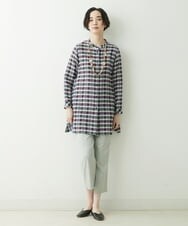 NGBET03360 GIANNI LO GIUDICE(ジャンニ ロ ジュディチェ) [洗える・日本製]ダブルフェイスギンガムブラウス パープル