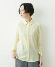 NGBET04230 GIANNI LO GIUDICE(ジャンニ ロ ジュディチェ) [洗える]アイレットカットジャガードブラウス ライトイエロー