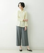 NGBET04230 GIANNI LO GIUDICE(ジャンニ ロ ジュディチェ) [洗える]アイレットカットジャガードブラウス ライトイエロー