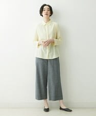 NGBET04230 GIANNI LO GIUDICE(ジャンニ ロ ジュディチェ) [洗える]アイレットカットジャガードブラウス ライトイエロー