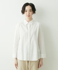 NGBET04230 GIANNI LO GIUDICE(ジャンニ ロ ジュディチェ) [洗える]アイレットカットジャガードブラウス ホワイト