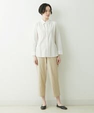 NGBET04230 GIANNI LO GIUDICE(ジャンニ ロ ジュディチェ) [洗える]アイレットカットジャガードブラウス ホワイト
