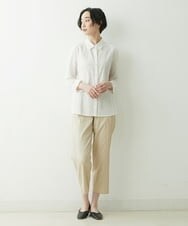 NGBET04230 GIANNI LO GIUDICE(ジャンニ ロ ジュディチェ) [洗える]アイレットカットジャガードブラウス ホワイト