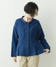 NGBET11300 GIANNI LO GIUDICE(ジャンニ ロ ジュディチェ) 二重織ガーゼデニムブラウス ネイビー