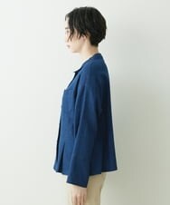 NGBET11300 GIANNI LO GIUDICE(ジャンニ ロ ジュディチェ) 二重織ガーゼデニムブラウス ネイビー
