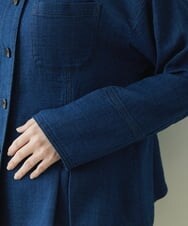 NGBET11300 GIANNI LO GIUDICE(ジャンニ ロ ジュディチェ) 二重織ガーゼデニムブラウス ネイビー