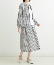 NGBET20300 GIANNI LO GIUDICE(ジャンニ ロ ジュディチェ) [洗える・日本製]ギンガムチェックタフタブルゾン ブラック