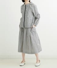 NGBET20300 GIANNI LO GIUDICE(ジャンニ ロ ジュディチェ) [洗える・日本製]ギンガムチェックタフタブルゾン ブラック