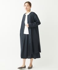 NGBEW11290 GIANNI LO GIUDICE(ジャンニ ロ ジュディチェ) [洗える]綿麻シュリンクチュニックブラウス ネイビー