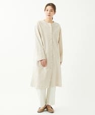NGBEW11290 GIANNI LO GIUDICE(ジャンニ ロ ジュディチェ) [洗える]綿麻シュリンクチュニックブラウス アイボリー