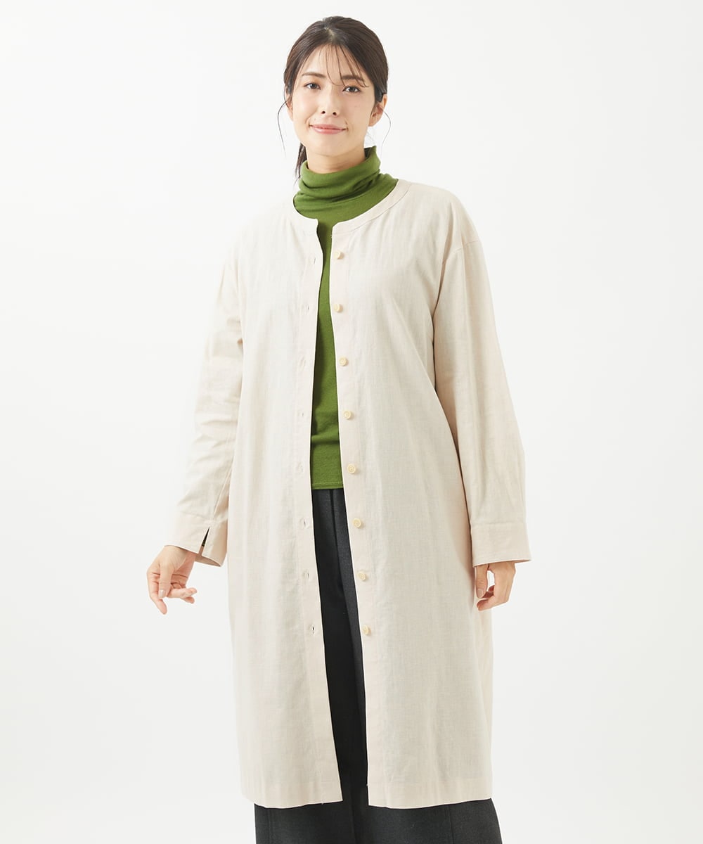 NGBEW11290 GIANNI LO GIUDICE(ジャンニ ロ ジュディチェ) [洗える]綿麻シュリンクチュニックブラウス アイボリー