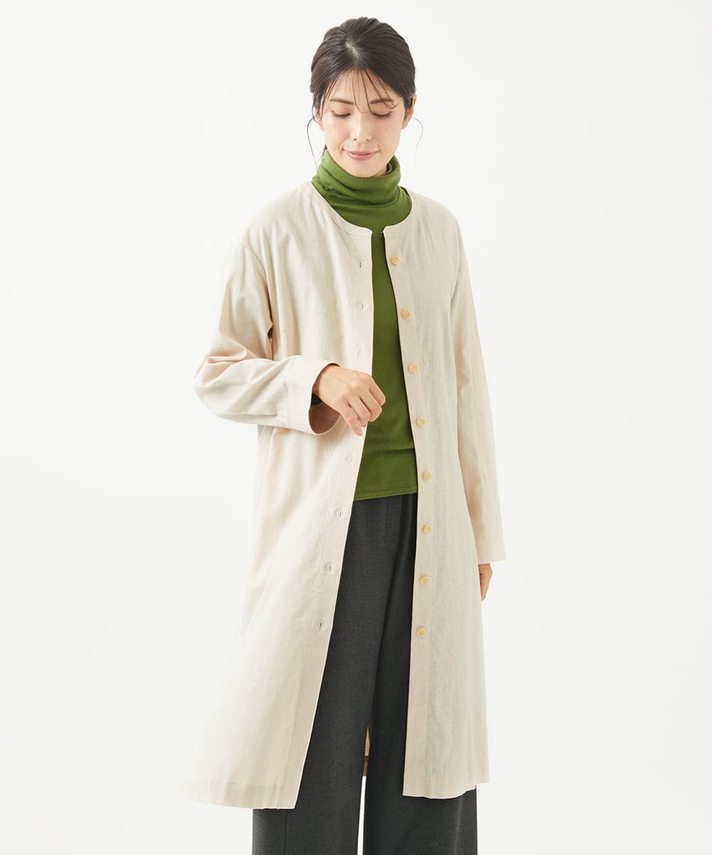 NGBEW11290 GIANNI LO GIUDICE(ジャンニ ロ ジュディチェ) [洗える]綿麻シュリンクチュニックブラウス アイボリー