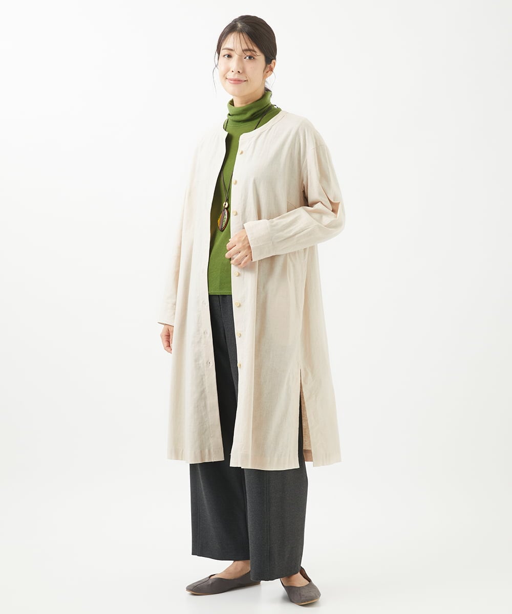 NGBEW11290 GIANNI LO GIUDICE(ジャンニ ロ ジュディチェ) [洗える]綿麻シュリンクチュニックブラウス アイボリー