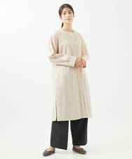 NGBEW11290 GIANNI LO GIUDICE(ジャンニ ロ ジュディチェ) [洗える]綿麻シュリンクチュニックブラウス アイボリー