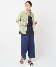 NGBEW21230 GIANNI LO GIUDICE(ジャンニ ロ ジュディチェ) [洗える・日本製]ロンドンストライプブラウス グリーン