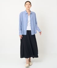 NGBEW21230 GIANNI LO GIUDICE(ジャンニ ロ ジュディチェ) [洗える・日本製]ロンドンストライプブラウス ブルー