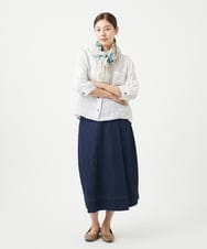 NGBGA21330 GIANNI LO GIUDICE(ジャンニ ロ ジュディチェ) [洗える]リネンストライプシャツブラウス ホワイト