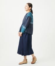 NGBGA22360 GIANNI LO GIUDICE(ジャンニ ロ ジュディチェ) [洗える]バンダナパネルプリントブラウス ネイビー