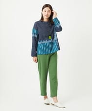 NGBGA22360 GIANNI LO GIUDICE(ジャンニ ロ ジュディチェ) [洗える]バンダナパネルプリントブラウス ネイビー