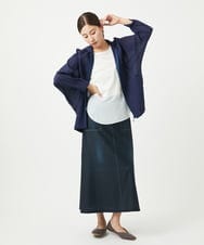 NGBGA23330 GIANNI LO GIUDICE(ジャンニ ロ ジュディチェ) [洗える]コットン楊柳ラグランスリーブフーディー ネイビー
