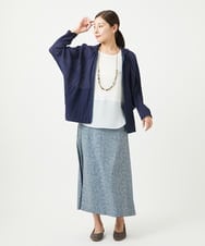 NGBGA23330 GIANNI LO GIUDICE(ジャンニ ロ ジュディチェ) [洗える]コットン楊柳ラグランスリーブフーディー ネイビー