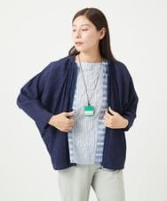 NGBGA23330 GIANNI LO GIUDICE(ジャンニ ロ ジュディチェ) [洗える]コットン楊柳ラグランスリーブフーディー ネイビー