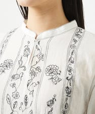 NGBGA32330 GIANNI LO GIUDICE(ジャンニ ロ ジュディチェ) [洗える]コットンガーゼ刺繍ブラウス ホワイト
