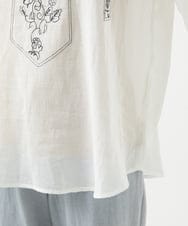 NGBGA32330 GIANNI LO GIUDICE(ジャンニ ロ ジュディチェ) [洗える]コットンガーゼ刺繍ブラウス ホワイト