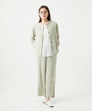 NGBGA42270 GIANNI LO GIUDICE(ジャンニ ロ ジュディチェ) [洗える]ポリエステルレーヨンプレーンウェーブシャツブラウス スモーキーグリーン