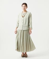 NGBGA42270 GIANNI LO GIUDICE(ジャンニ ロ ジュディチェ) [洗える]ポリエステルレーヨンプレーンウェーブシャツブラウス スモーキーグリーン