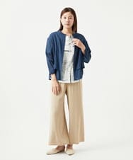 NGBGA42270 GIANNI LO GIUDICE(ジャンニ ロ ジュディチェ) [洗える]ポリエステルレーヨンプレーンウェーブシャツブラウス ネイビー