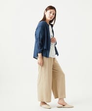 NGBGA42270 GIANNI LO GIUDICE(ジャンニ ロ ジュディチェ) [洗える]ポリエステルレーヨンプレーンウェーブシャツブラウス ネイビー