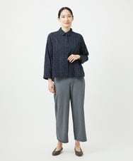 NGBGB04250 GIANNI LO GIUDICE(ジャンニ ロ ジュディチェ) [洗える]塩縮ドットシャツブラウス ブルー