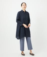 NGBGC07270 GIANNI LO GIUDICE(ジャンニ ロ ジュディチェ) [洗える]塩縮ドットチュニックブラウス ブルー