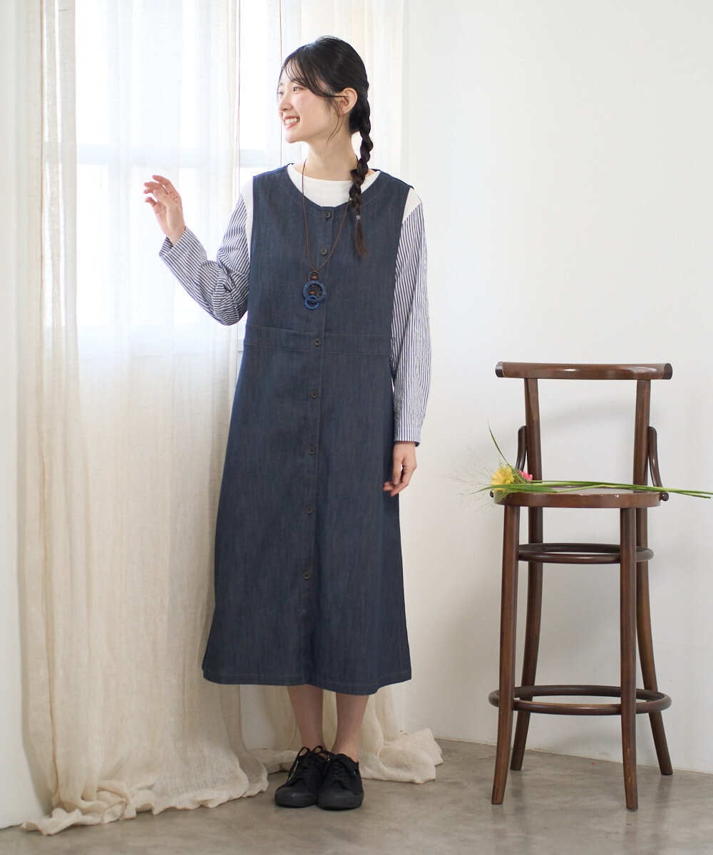 NGBGD20270 GIANNI LO GIUDICE(ジャンニ ロ ジュディチェ) [洗える]ストライプキャッチワッシャーＴブラウス ネイビー×ホワイト