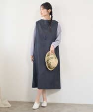 NGBGD20270 GIANNI LO GIUDICE(ジャンニ ロ ジュディチェ) [洗える]ストライプキャッチワッシャーＴブラウス ネイビー×ホワイト