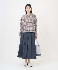 NGBGD23250 GIANNI LO GIUDICE(ジャンニ ロ ジュディチェ) [洗える]塩縮ギンガムプリントブラウス ブルー×グリーン