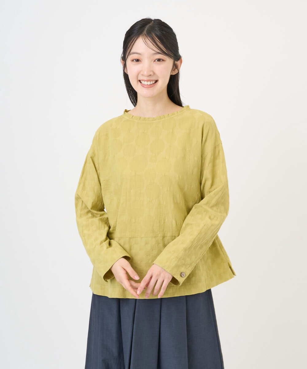 NGBGD31290 GIANNI LO GIUDICE(ジャンニ ロ ジュディチェ) [洗える]シャドーボイルドットブラウス イエロー