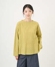 NGBGD31290 GIANNI LO GIUDICE(ジャンニ ロ ジュディチェ) [洗える]シャドーボイルドットブラウス イエロー