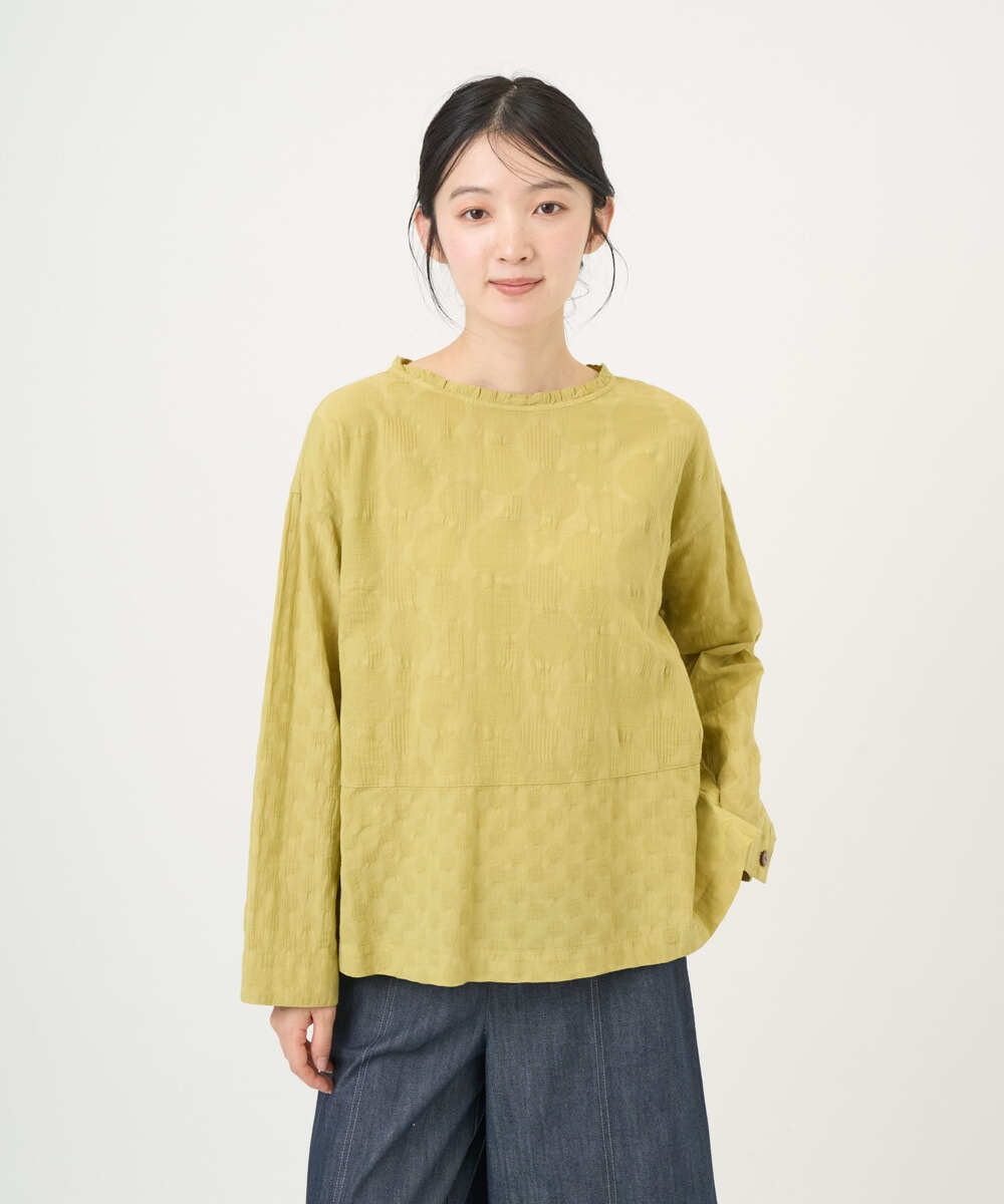 NGBGD31290 GIANNI LO GIUDICE(ジャンニ ロ ジュディチェ) [洗える]シャドーボイルドットブラウス イエロー